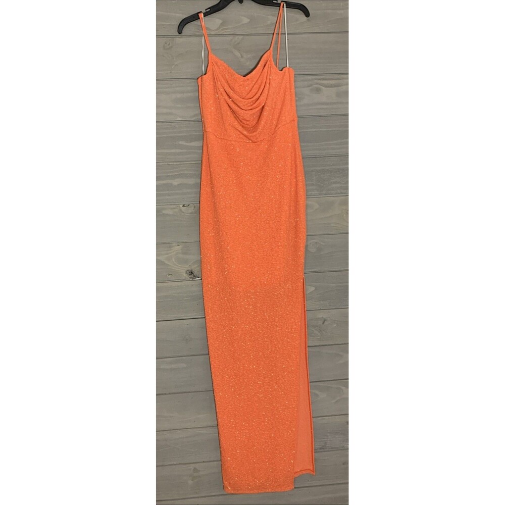 Windsor NWT Orange Glitter Bodycon Formal Dress Stretchy Womens XL Party Cruise